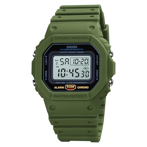 Montre sport homme étanche lisible la nuit avec alarme pour entraînement