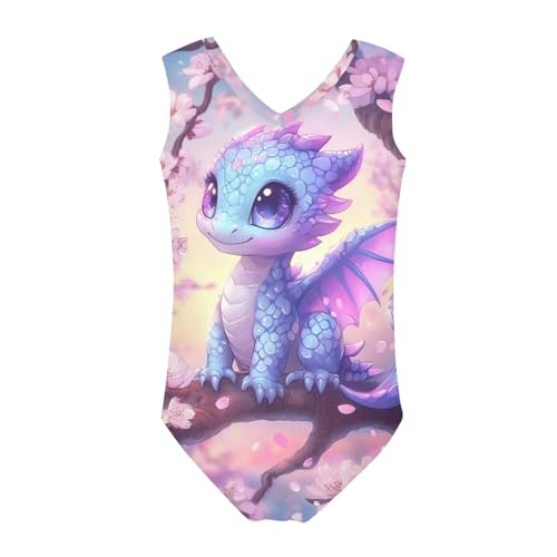 One Piece Sleeveless Swimwear Carton Adorable Animal Print Dance Leotards for Children Girls2