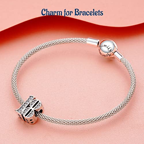 Image of Mothers Day Birthday Number Love Family Friendship Graduation Auntie Grandma Dad Mom Charms for Pandora Bracelets Necklaces, Gifts Women, for Anniversary Valentines Christmas