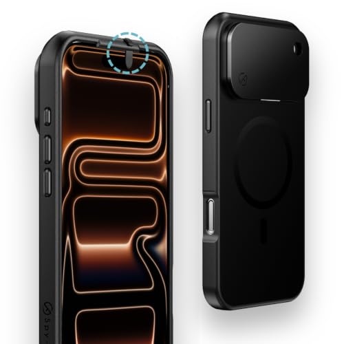 Spy-Fy Privacy Case for iPhone 18 Pro Max | Front and Rear Camera Covers | Compatible with MagSafe | Built-in Camera Lens Protector | Camera Blocker for Privacy | Slim Shockproof Cover 6.9-inch Black
