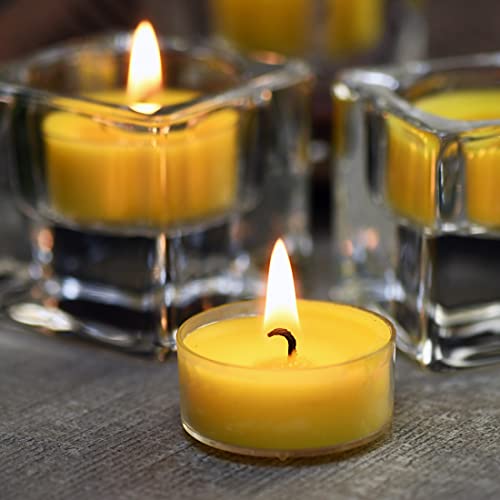 Deybby Aromatherapy Soy Wax Tea Candle, Lemon Scented Clear Cup Summer Candles Gift For Home|4 Hour Burn Time|Smokeless& Long Lasting|Great For Bar, Dinner (Pack Of 12) #TOP4