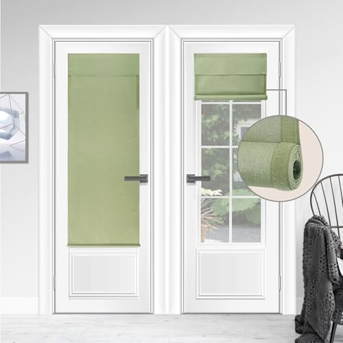 WDFour 100%Blackout French Door Curtains, Triple Layers 100% Light Blocking & UV Protect, Noiseless...