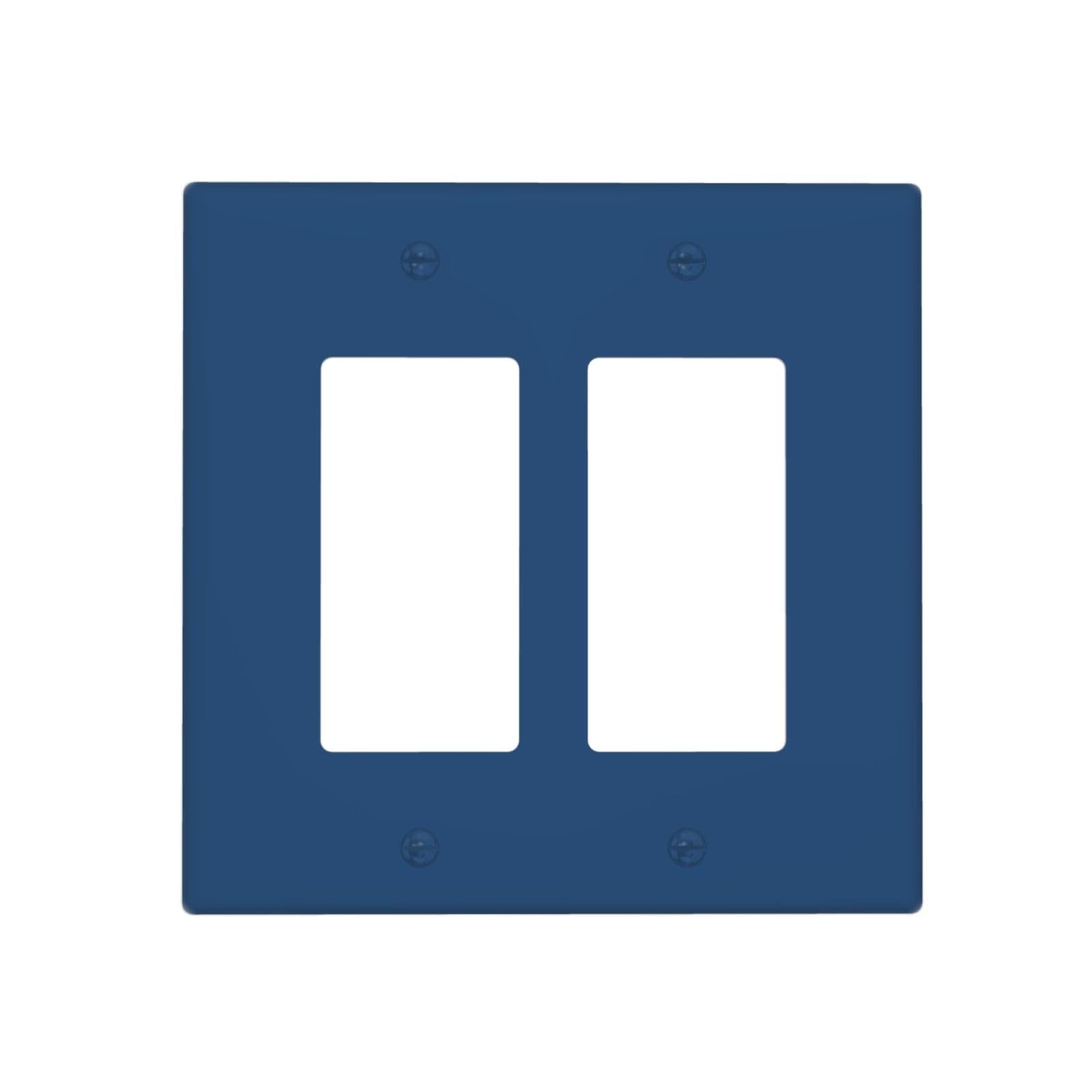 Plaque de protection de prise bleu cobalt double bascule pour salon