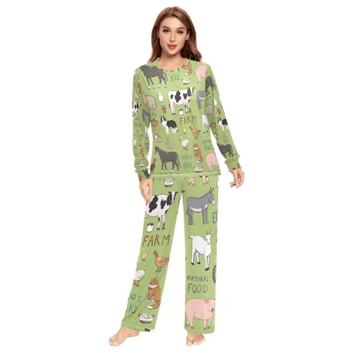 Fustylead Various of Background Unisex Pajamas Set Long Sleeve Flower Floral Print Top and Bottom Sleepwear for Men & Women3