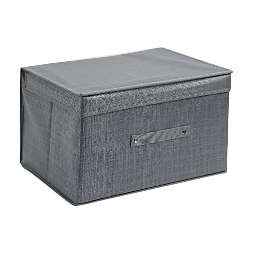 HomeStorie Clothes Organiser for Wardrobe Storage Box, Pack of 1, 40x30x25 cm (AR-2552-GRY, Fabric, ...