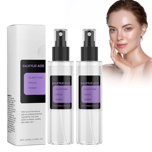 Dyceittdia 2pcs Tonique à l'acide Salicylique, Tonique Hydratant, Tonique pour le Visage, Tonique Humide à l'acide Salicylique, Tonique équilibrant les pores et l'huile, 2pcs*100ml, serums1