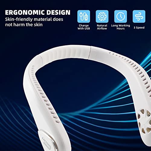 Kakashi Portable Neck Fan Rechargeable-6000Mah Bladeless Operated Wearable Personal Fan, 360°Cooling Leafless Usb Fan With 3 Speeds, 10H+ Working Hanging Around Neck Fans For Travel Outdoor #TOP2