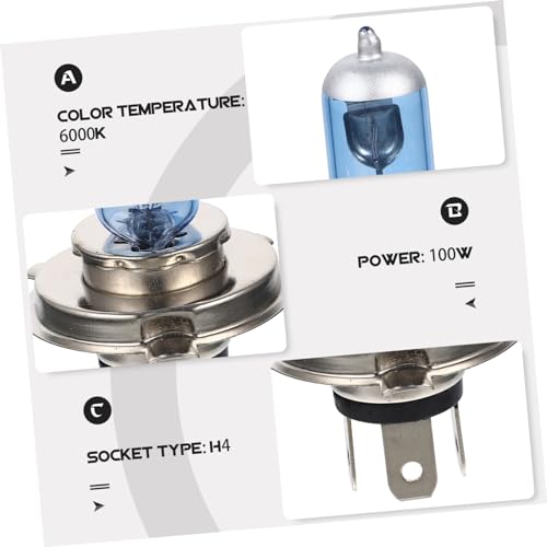 Wakauto 8 Peças Luz Halógena De Carro H4 Farol De Halogênio De Carro Farol De Halogênio Automático L