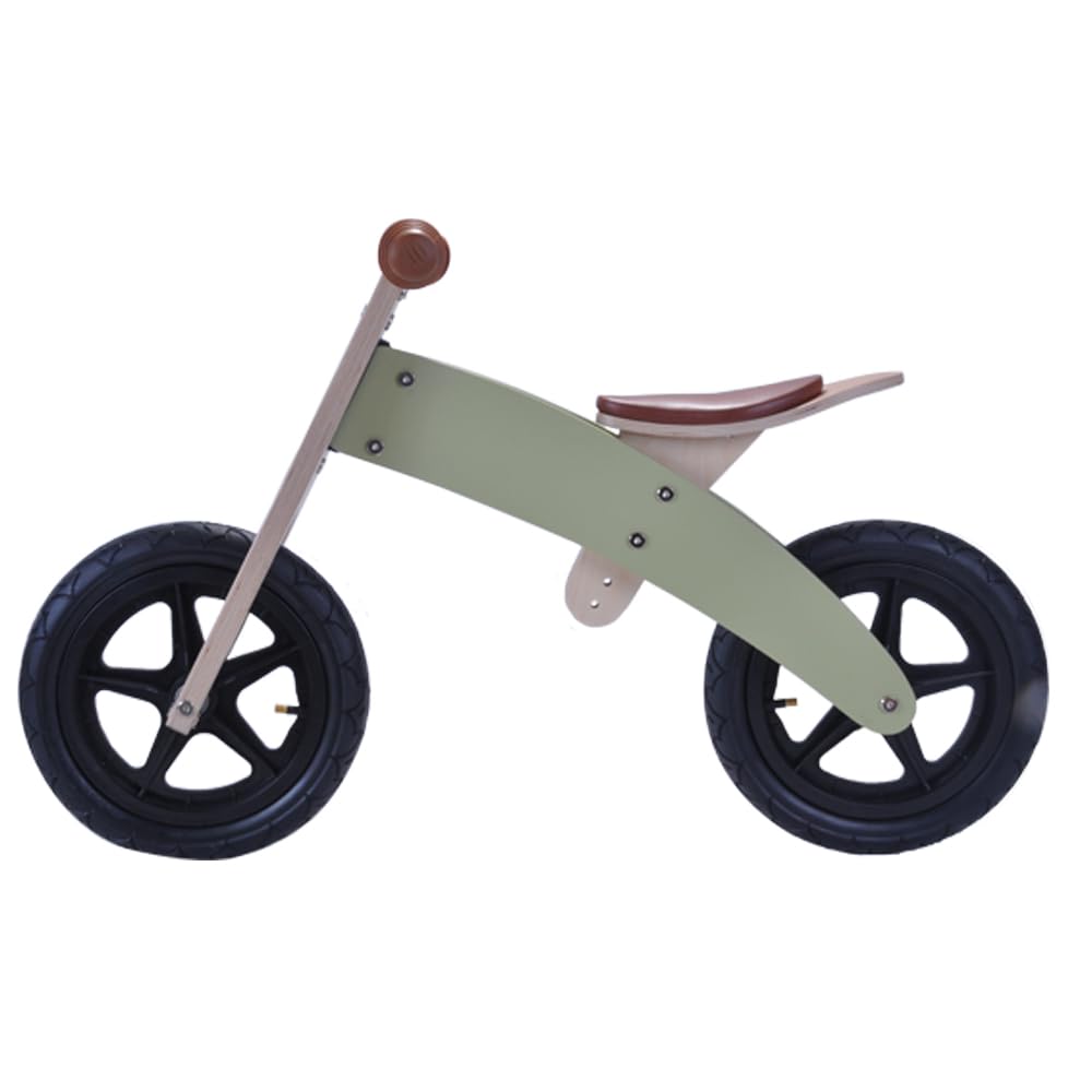 Bandits & Angels Holzlaufrad Retro Grün 2 in 1 Grün ab 2 Jahren – Wenderahmen – Sattel höhenverstellbar – Laufrad aus Holz – für Jungen und Mädchen