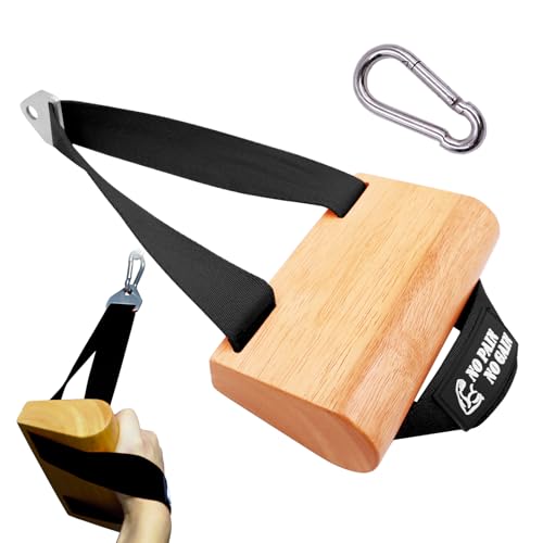 Ergonomic Arm Wrestling Handle with Wooden Grip, Wrist & Forearm