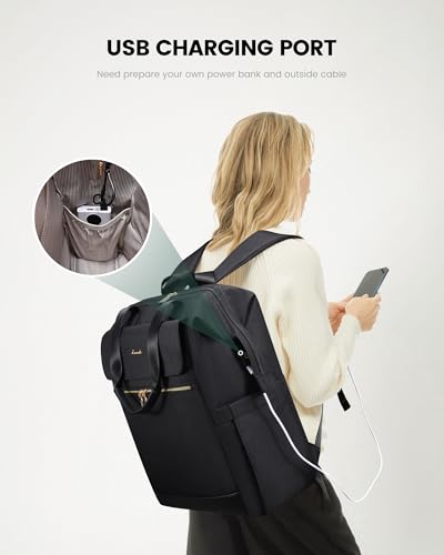Image of LOVEVOOK 18 Inch Laptop Backpack for Women, Large Capacity Travel Backpack with Organizer Bag, Waterproof Carry on Backpack Purse Work Bag with USB Port for College Teacher Nurse, 2PCS