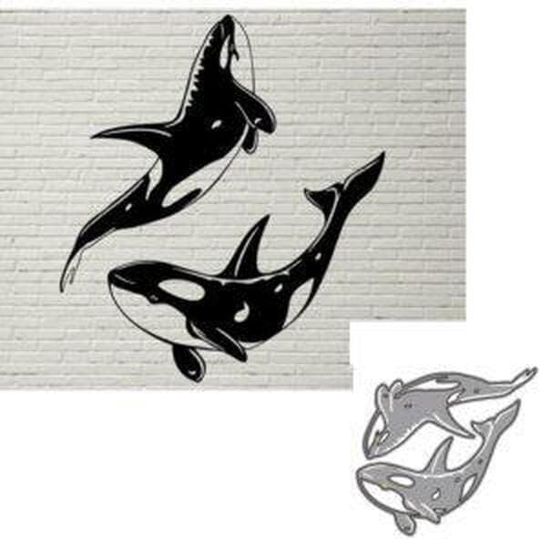 Troqueles de corte de metal de ballena asesina troquelado decoración álbum de recortes artesanía fabricación de tarjetas