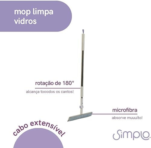 Simplo - Limpa Vidros 2 em 1 com Cabo Extensível