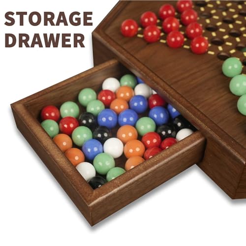 Juego de Mesa Damas Chinas con Tablero de Madera 15" miniatura 4