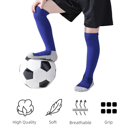 Marchare Boys Athletic Soccer Socks Knee High Socks Grip Sock Baseball Football Sock For Boys Girls4