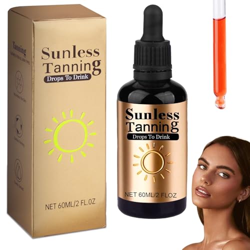 Vibbang Sunless Tanning Drops To Drink, Gotas de Bronceado para Beber, Gotas Bronceadoras Naturales para Beber, Utobronceador para Cuerpo y cara, Aumenta Naturalmente La Melanina