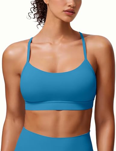 Image of MIRITY Padded Y-Back Sports Bra for Women - Racerback Low ImpactYoga Workout Top with Spaghetti Strap Pack of 3