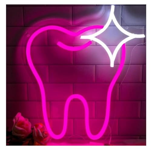 Néon décoratif pour les dents rose à luminosité réglable
