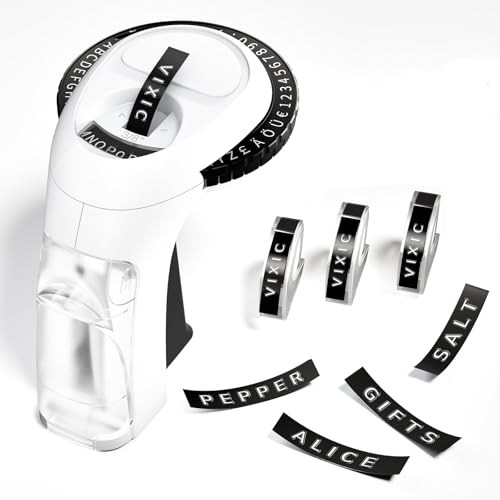 Vixic Máquina de Etiquetas en Relieve con 3 Cintas de Etiquetas 9mm, 3D Etiquetadora Manual, Etiquetadora Relieve para el Hogar, la Oficina, la Escuela, la Cocina