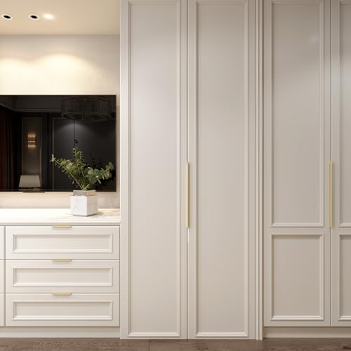 Image of Peaha 30 Pack Kitchen Cabinet Handles 3-3 /4 inch Matte Gold Pulls Edge Pulls | Gold Cabinet Handles Finger Pulls for Cabinets Modern Hidden Aluminum Alloy Dresser Drawer Handles Closet Bedroom