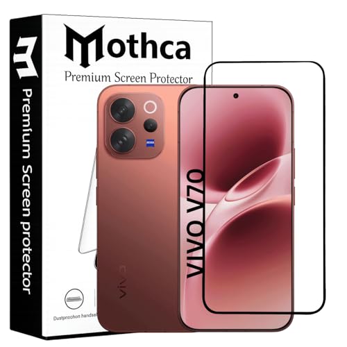 Image of Mothca Military-Grade Tempered Glass Screen Protector Compatible for Vivo V70 5G with Edge to Edge Coverage - Case Friendly, Anti-Scratch & Bubble-Free Installation Kit