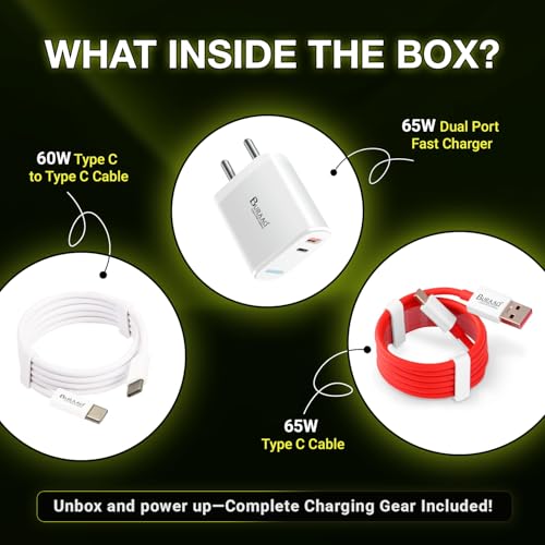 Image of Dual Port Fast Charger|USB 65W & Type C 25W PD |Compatible with iPhones, Samsung, Oppo, Oneplus, Realme, & Mi Phones|Fast Charger | SUPERVOOC & Ultra Fast Protocols|BIS Certified|