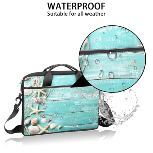 Bolsa para laptop con diseño de conchas y estrella de mar 15 pulg miniatura 3