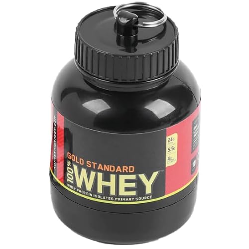 UNITED IMPORTS Protein Powder and Supplement Funnel Keychain - Protein Powder Container with Durable Key-Chain Portable to-Go Container for The Gym Workouts Fitness and Travel Black (1Pack)