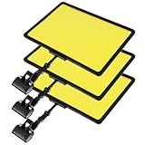 BESTYASH Soportes para Carteles de Precios A4 3 Unidades con Marco Negro y Papel Amarillo, Portaprecios Multifunción Antideslizante para Supermercados y Tiendas de Frutas y Verduras