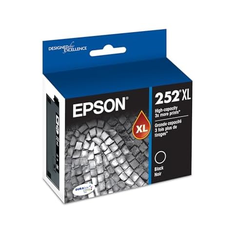 EPSON 252 DURABrite Ultra Ink High Capacity Black Cartridge (T252XL120-S) Works with WorkForce WF-3620, WF-3640, WF-7110, WF-7610, WF-7620, WF-7710, WF-7720, WF-7210 Cover