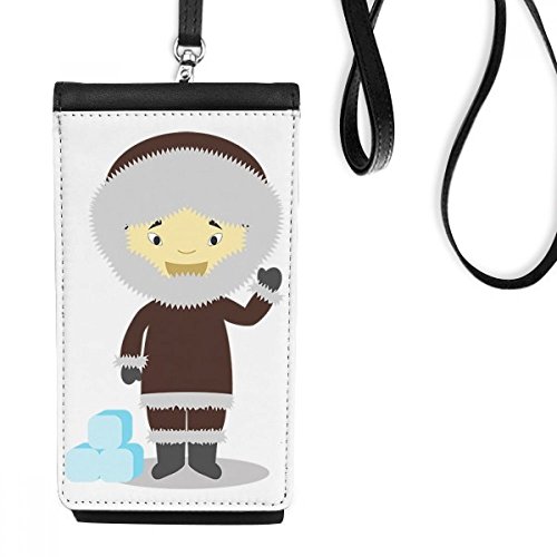 Cadeau original bourse en cuir suspendu téléphone dessin animé Groenland