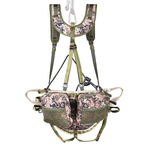 UIIHUNT Hunting Saddle, The Gen 3 Hunting Saddle, Lightweight Tree Saddle, Comfortable Saddle Hunting Kit, Includes Bridge, Expandable Saddle, 2X Tree Saddle Dump Pouch and Suspenders
