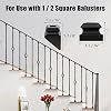 Wrought Iron Balusters, 10 Pack Metal Deck Spindles, 1/2 Deck Balusters Hollow Iron Spindles, Staircase Baluster (5 Double Twist + 5 Single Basket)