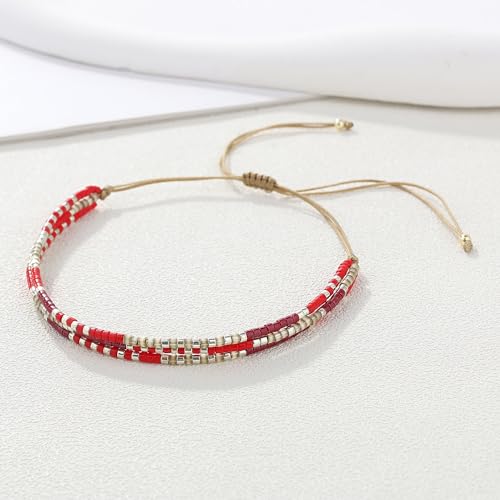 Image of KELITCH Adjustable Multi Strand Bracelets Colorful Miyuki Seed Beads Wrap Bracelets Bangle Women Jewelry