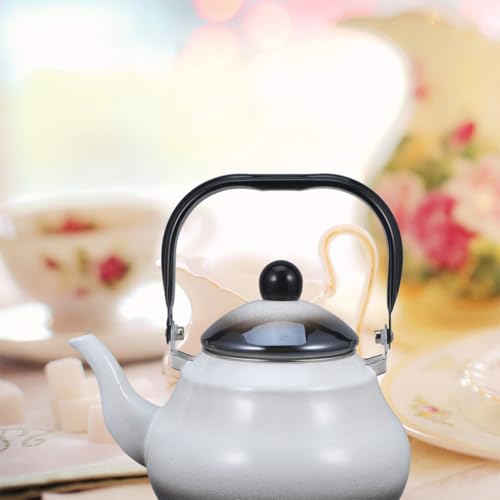 Bouilloire rétro émail 2,5l théière vintage cuisinière électrique - 8