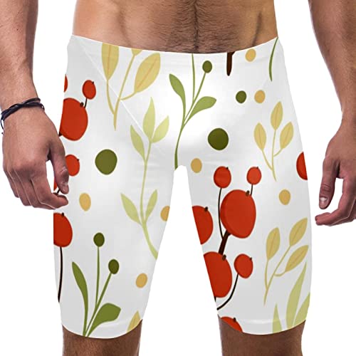 Bañador de pierna cuadrada con estampado de hojas verdes HUI JIN SHOP