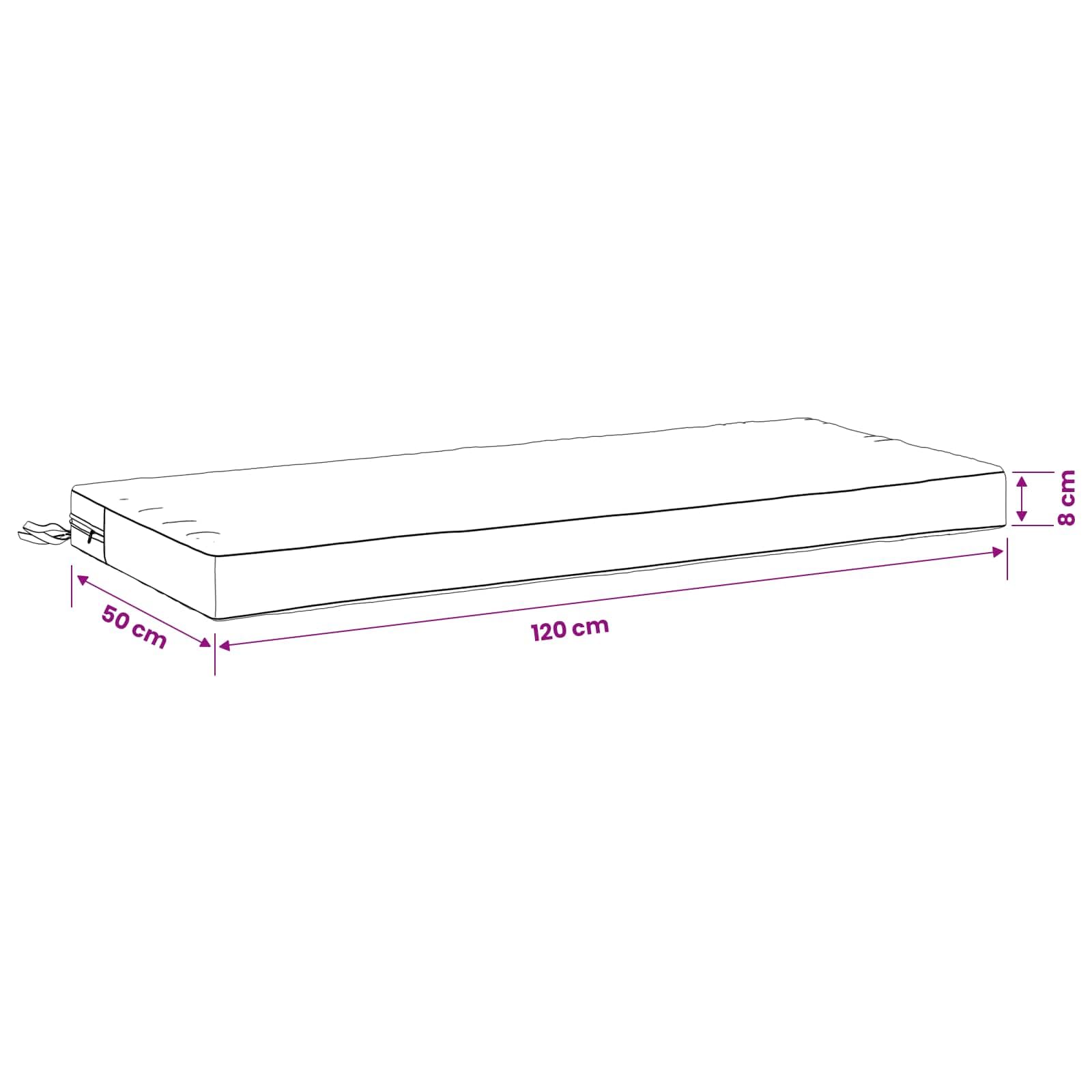 vidaXL Cuscino per panchina SOEST 100% Poliestere Nero 120 x 50 x 8 cm