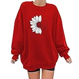 Sudaderas Mujer Baratas sin Capucha Otoño Invierno Suéter Camiseta 2022 Largas Fitness Divertido Pullover Cuello Redondo Baratos Adolescente Sweatshirt Suave y Cálida Top Shirt Blusas Sudadera con Capucha para Mujer, Moda Manga Larga casual Patchwork Sudaderas Cortos Invierno Jersey con Capucha Mujer Otoño Primavera Blusa Tops tumblr Suéter Mujer Abrigo deportiva