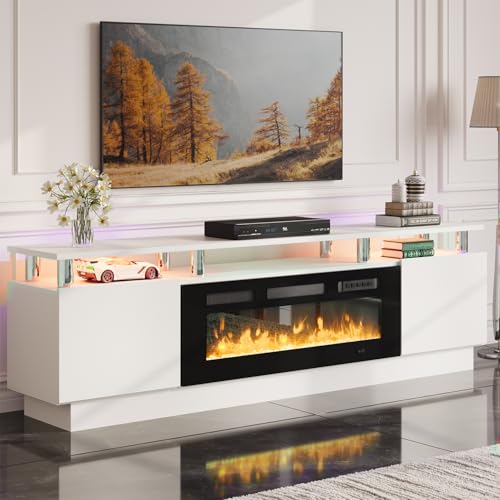 oneinmil Fireplace TV Stand with 36” Electric Fireplace, 80” 2