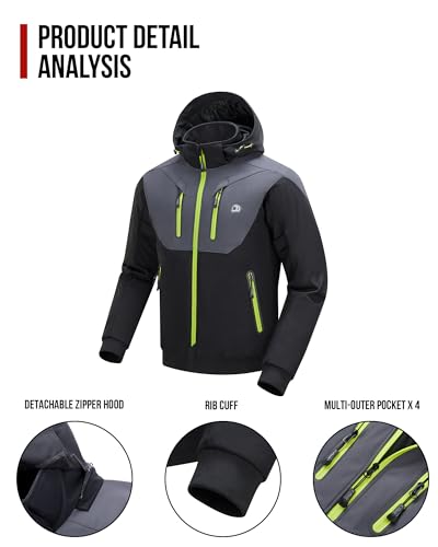 Borleni Motorcycle Jacket With Ce Armor Removable Liner Detachable Hood For Men Motorbike Riding Jacket Windproof All Seasons thumb #1