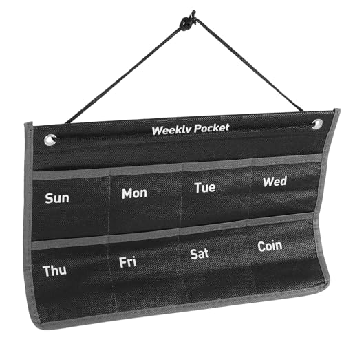 Sosoport Wall Hanging Calendar Pocket Non Woven Organizer for Items Home Office Use Weekly Calendar Storage Pouch Compact Lightweight Design