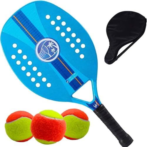 Kit Raquete Para Beach Tennis Profissional em Fibra Carbono Com C...