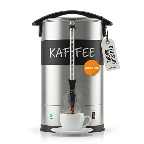 Sommertal Gastro Kaffeemaschine 15L / 100 Tassen | Filterkaffeemaschine groß mit Warmhaltefunktion & Wasserstandsanzeige | Kaffeeurne mit Beschriftungsfeld für Büro Catering & Events | Kaffeekocher