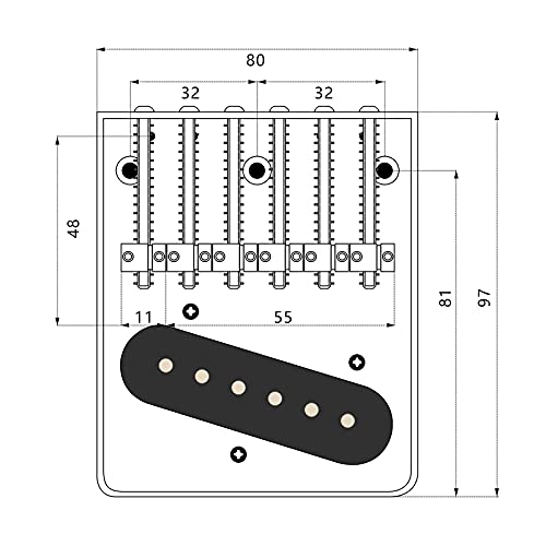 Telecaster Bridge 6 Saddles With Pickup For Fender Tele Vintage Style Electric Guitar Parts Replacement, Chrome #TOP2