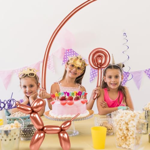 Image of Metallic Rose Gold Long Balloons Premium 260 Twisting Animals Magic Balloons for Birthday Kids Wedding Party Supply 100pcs