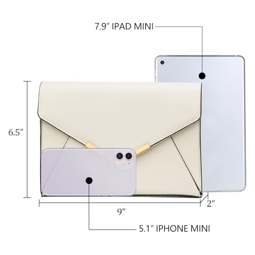 KKXIU Women Elegant Faux Leather Evening Envelope Clutch Purse Foldover Bags for Party Wedding Prom - Image 6