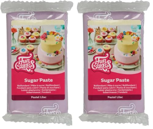 FunCakes Pasta de Azúcar Lila Pastel 250 g (Paquete de 2)