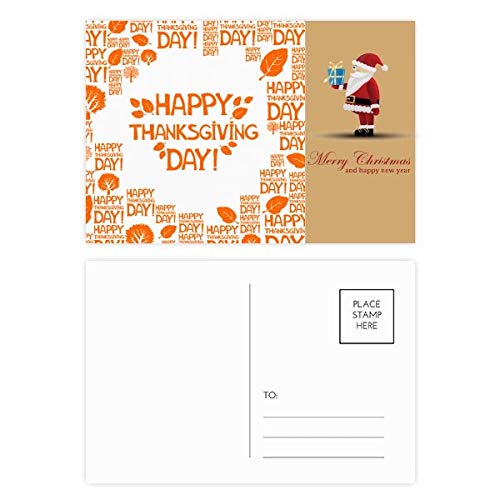 Cartes postales Thanksgiving et Père Noël abstrait pour partager vos messages de gratitude