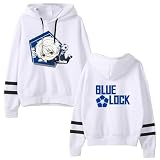 LKY STAR Anime Blue Lock Sudaderas con Capucha Casual Top Cosplay Isagi Yoichi Sweatshirt para Hombres Mujeres Hoody XXS-4XL