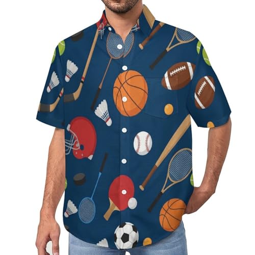 Chemise imprimé ballon de sport tissu léger avec poche homme